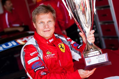 8-February-2014;Allan-Simonsen;Australia;Bathurst;Bathurst-12-Hour;Maranello-Motorsport;Mika-Salo;NSW;New-South-Wales;atmosphere;auto;award;endurance;motorsport;portrait;racing;telephoto;trophy