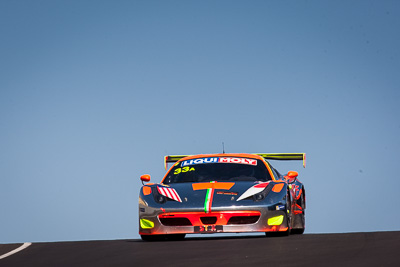 33;33;8-February-2014;Australia;Bathurst;Bathurst-12-Hour;Clearwater-Racing;Craig-Baird;Ferrari-458-Italia-GT3;Hiroshi-Hamaguchi;Matt-Griffin;Mok-Weng-Sun;NSW;New-South-Wales;auto;endurance;motorsport;racing;sky;super-telephoto