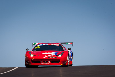 77;77;8-February-2014;AF-Corse;Australia;Bathurst;Bathurst-12-Hour;Ferrari-458-Italia-GT3;Marco-Cioci;Michele-Rugolo;NSW;New-South-Wales;Steve-Wyatt;auto;endurance;motorsport;racing;sky;super-telephoto