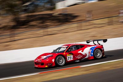 77;77;8-February-2014;AF-Corse;Australia;Bathurst;Bathurst-12-Hour;Ferrari-458-Italia-GT3;Marco-Cioci;Michele-Rugolo;NSW;New-South-Wales;Steve-Wyatt;auto;endurance;motorsport;racing;telephoto