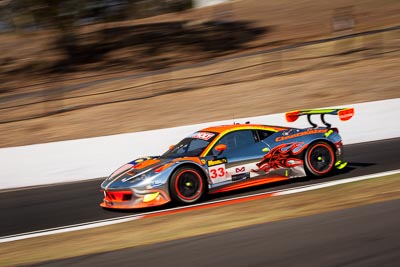 33;33;8-February-2014;Australia;Bathurst;Bathurst-12-Hour;Clearwater-Racing;Craig-Baird;Ferrari-458-Italia-GT3;Hiroshi-Hamaguchi;Matt-Griffin;Mok-Weng-Sun;NSW;New-South-Wales;auto;endurance;motorsport;racing;telephoto