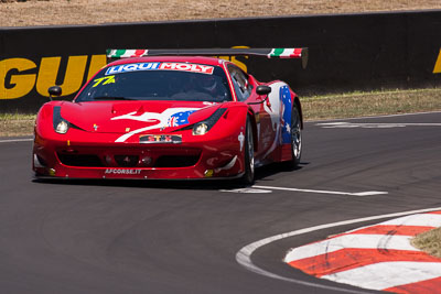 77;77;8-February-2014;AF-Corse;Australia;Bathurst;Bathurst-12-Hour;Ferrari-458-Italia-GT3;Marco-Cioci;Michele-Rugolo;NSW;New-South-Wales;Steve-Wyatt;auto;endurance;motorsport;racing;super-telephoto