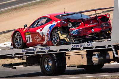 77;77;8-February-2014;AF-Corse;Australia;Bathurst;Bathurst-12-Hour;Ferrari-458-Italia-GT3;Marco-Cioci;Michele-Rugolo;NSW;New-South-Wales;Steve-Wyatt;Topshot;auto;endurance;motorsport;racing;super-telephoto