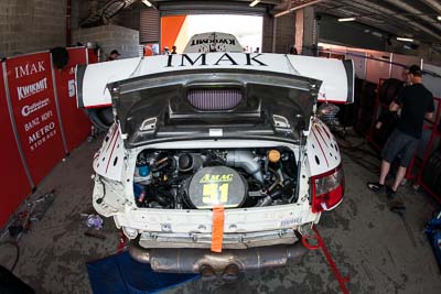 51;51;8-February-2014;Andrew-MacPherson;Australia;Bathurst;Bathurst-12-Hour;Ben-Porter;Garth-Walden;IMAKKWIKMIT;NSW;New-South-Wales;Porsche-911-GT3-Cup-S;auto;endurance;fisheye;garage;motorsport;racing