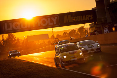 96;9-February-2014;Australia;Bathurst;Bathurst-12-Hour;Fiat-Abarth-500;Fiat-Abarth-Motorsport;Gregory-Hede;Luke-Youlden;Mike-Sinclair;NSW;New-South-Wales;Paul-Gover;auto;endurance;motorsport;racing;sunrise;telephoto