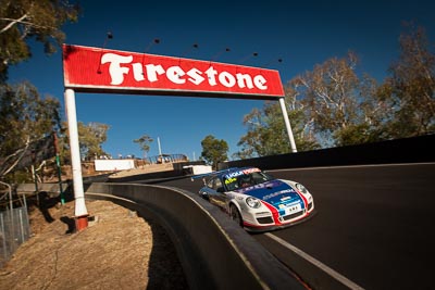 45;45;9-February-2014;Australia;Barton-Mawer;Bathurst;Bathurst-12-Hour;Duvashen-Padayachee;NSW;New-South-Wales;Porsche-997-GT3-Cup;Rencorp-Hyundai-Forklifts;Richard-Muscat;auto;endurance;motorsport;racing;wide-angle