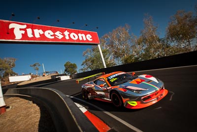 33;33;9-February-2014;Australia;Bathurst;Bathurst-12-Hour;Clearwater-Racing;Craig-Baird;Ferrari-458-Italia-GT3;Hiroshi-Hamaguchi;Matt-Griffin;Mok-Weng-Sun;NSW;New-South-Wales;auto;endurance;motorsport;racing;wide-angle