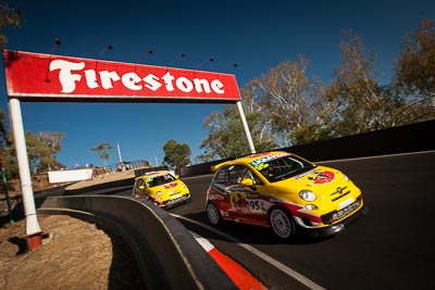 95;96;9-February-2014;Australia;Bathurst;Bathurst-12-Hour;Clyde-Campbell;Fiat-Abarth-500;Fiat-Abarth-Motorsport;Gregory-Hede;Joshua-Dowling;Luke-Youlden;Mike-Sinclair;NSW;New-South-Wales;Paul-Gover;Paul-Stokell;Toby-Hagon;auto;endurance;motorsport;racing;wide-angle