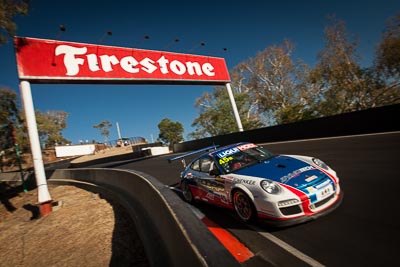 45;45;9-February-2014;Australia;Barton-Mawer;Bathurst;Bathurst-12-Hour;Duvashen-Padayachee;NSW;New-South-Wales;Porsche-997-GT3-Cup;Rencorp-Hyundai-Forklifts;Richard-Muscat;auto;endurance;motorsport;racing;wide-angle