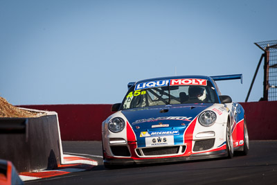 45;45;9-February-2014;Australia;Barton-Mawer;Bathurst;Bathurst-12-Hour;Duvashen-Padayachee;NSW;New-South-Wales;Porsche-997-GT3-Cup;Rencorp-Hyundai-Forklifts;Richard-Muscat;auto;endurance;motorsport;racing;super-telephoto