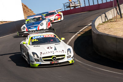 84;9-February-2014;Australia;Bathurst;Bathurst-12-Hour;HTP-Motorsport;Harold-Primat;Maximilian-Buhk;Mercedes‒Benz-SLS-AMG-GT3;NSW;New-South-Wales;Thomas-Jaeger;Thomas-Jäger;auto;endurance;motorsport;racing;telephoto