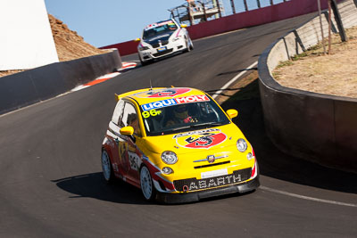 96;9-February-2014;Australia;Bathurst;Bathurst-12-Hour;Fiat-Abarth-500;Fiat-Abarth-Motorsport;Gregory-Hede;Luke-Youlden;Mike-Sinclair;NSW;New-South-Wales;Paul-Gover;auto;endurance;motorsport;racing;telephoto