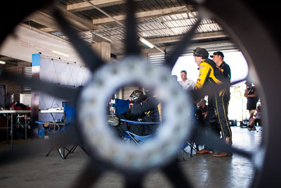 28mm;9-February-2014;Australia;Bathurst;Bathurst-12-Hour;NSW;New-South-Wales;Tony-Quinn;VIP-Racing;atmosphere;auto;endurance;garage;motorsport;portrait;racing