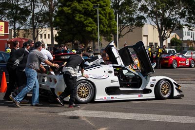 5;29-March-2014;5;AGT;Australia;Australian-GT-Championship;Geoff-Fane;Graham-Lusty;Graham-Lusty-Trailers;Grand-Tourer;Mosler-MT900GT;Sandown-Raceway;Shannons-Nationals;Victoria;atmosphere;telephoto