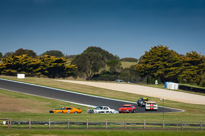 44;51;55;24-November-2018;44;51;55;Australia;Ford-Capri-GT;Ford-Mustang;Historic-Touring-Cars;Island-Magic;Joe-Calleja;Phillip-Island;Stephen-Craig;Tony-Gilfuis;Victoria;auto;motorsport;racing;super-telephoto