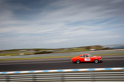 77;23-November-2019;77;Australia;Frederick-Brain;Historic-Touring-Cars;Holden-Monaro-HQ-GTS;Island-Magic;Phillip-Island;VIC;Victoria;auto;clouds;motorsport;racing;sky;wide-angle