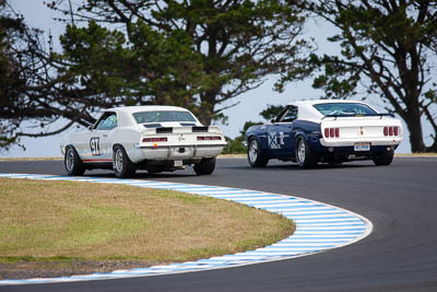 72;97;23-November-2019;72;97;Andrew-Clempson;Australia;Chevrolet-Camaro;Darren-Collins;Ford-Mustang;Historic-Touring-Cars;Island-Magic;Phillip-Island;VIC;Victoria;auto;motorsport;racing;super-telephoto