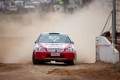 18;18;1996-Honda-Civic;29-November-2019;Alpine-Rally;Andrew-Benefield;Australia;Bairnsdale-Speedway;Brett-Middleton;East-Gippsland;Gippsland;Honda;P20;Rally;VIC;auto;classic;historic;motorsport;racing;super-telephoto;vintage