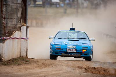 19;19;1986-Mazda-RX7;29-November-2019;Alpine-Rally;Andrew-Crawford;Australia;Bairnsdale-Speedway;East-Gippsland;Gippsland;Jon-Waterhouse;Mazda;P20;Rally;VIC;auto;classic;historic;motorsport;racing;super-telephoto;vintage