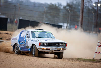 35;1976-Datsun-180B;29-November-2019;35;Alpine-Rally;Australia;Bairnsdale-Speedway;C2;Datsun;East-Gippsland;Gippsland;Jason-Sims;Ken-Moore;Rally;VIC;auto;classic;historic;motorsport;racing;super-telephoto;vintage