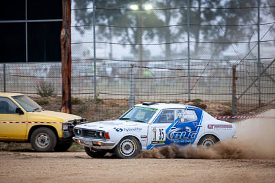 35;1976-Datsun-180B;29-November-2019;35;Alpine-Rally;Australia;Bairnsdale-Speedway;C2;Datsun;East-Gippsland;Gippsland;Jason-Sims;Ken-Moore;Rally;VIC;auto;classic;historic;motorsport;racing;super-telephoto;vintage