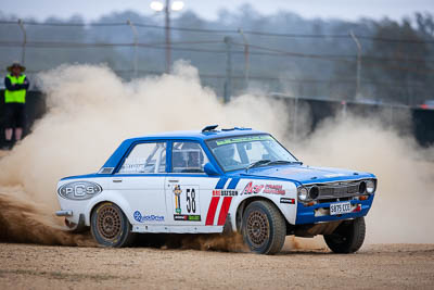 58;1968-Datsun-1600;29-November-2019;58;Adam-Branford;Alpine-Rally;Australia;Bairnsdale-Speedway;C2;Datsun;East-Gippsland;Gippsland;Kevin-Millard;Rally;VIC;auto;classic;historic;motorsport;racing;super-telephoto;vintage