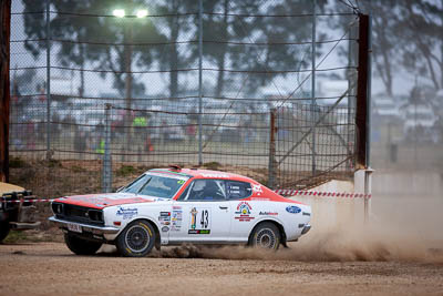 43;1975-Datsun-180B-SSS;29-November-2019;43;Alpine-Rally;Australia;Bairnsdale-Speedway;Damien-Hanns;Datsun;East-Gippsland;Gippsland;P81;Rally;Stephen-Duthie;VIC;auto;classic;historic;motorsport;racing;super-telephoto;vintage