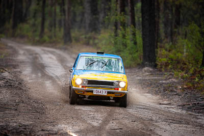 10;10;1971-Datsun-1600;30-November-2019;Alpine-Rally;Australia;CRC;Carl-Stewart;Datsun;Gippsland;Matthew-James;Rally;VIC;auto;classic;historic;motorsport;racing;special-stage;super-telephoto;vintage